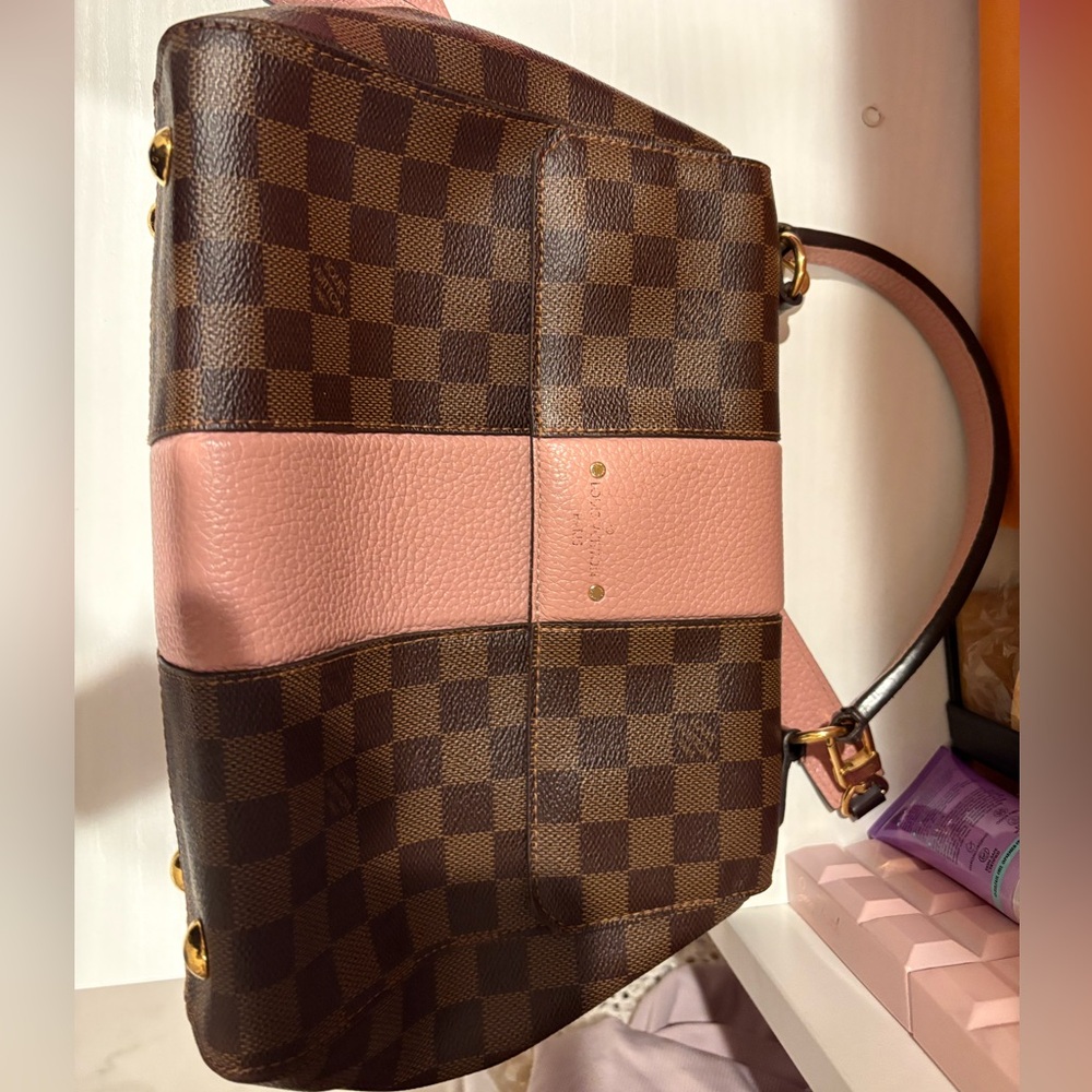Louis Vuitton Damier Ebene & Rose Ballerine Crossbody Bag – Pink Trim